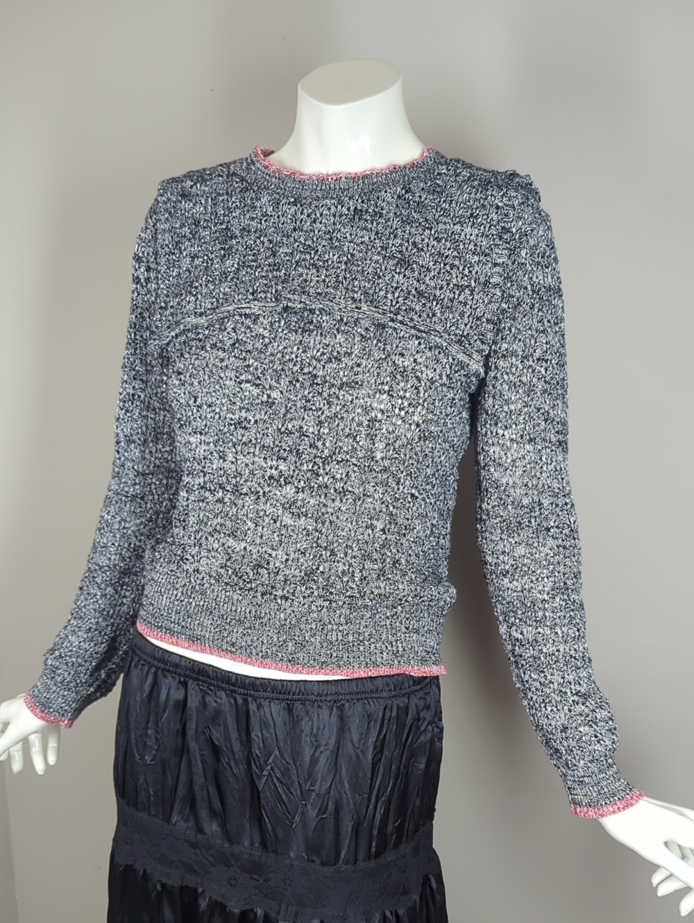 Bimba Y Lola Loose Knit Crew Neck Sweater Size Xs